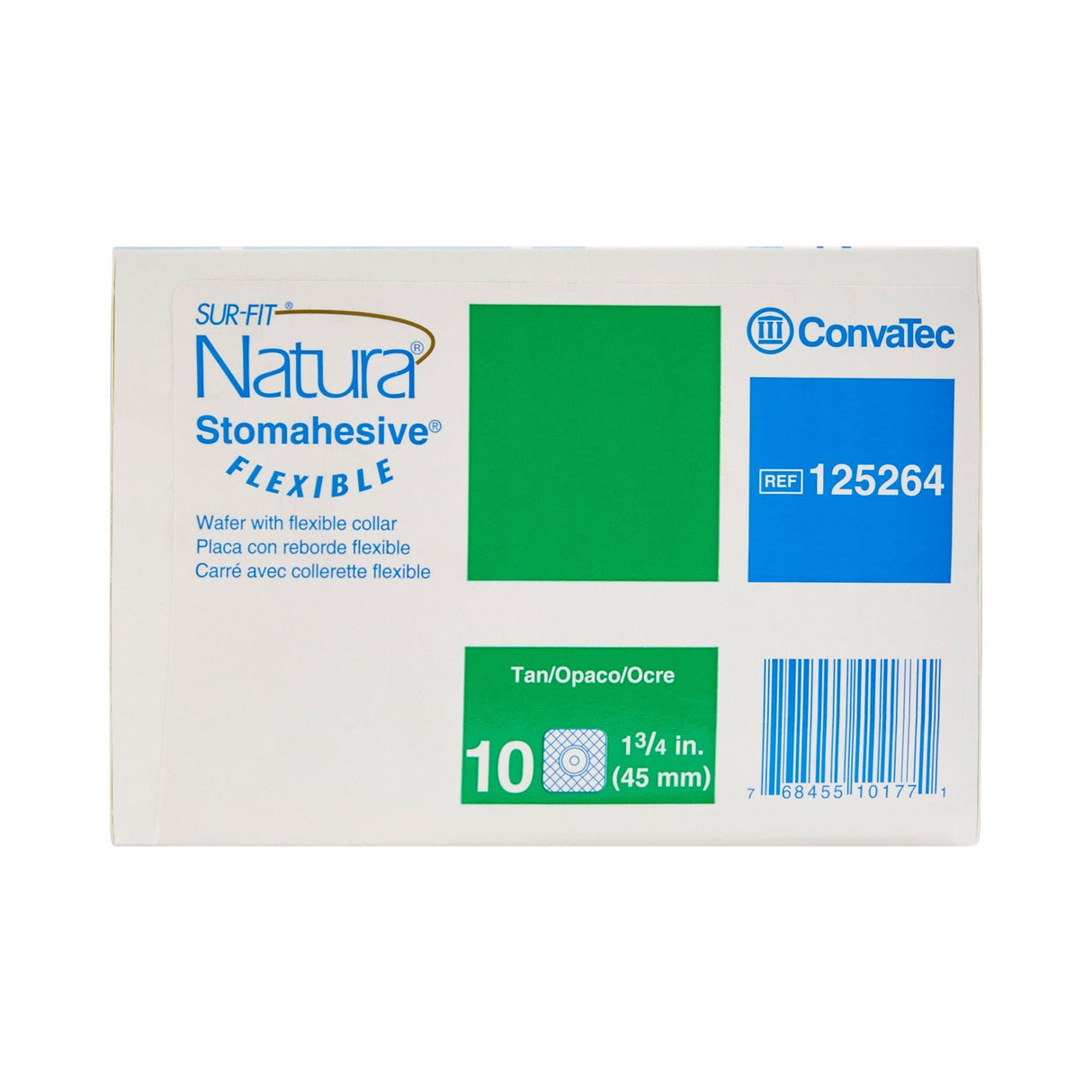 ConvaTec Sur-Fit Natura Stomahesive Skin Barrier, Tan Tape Collar, Cut-to-Fit up to 1 1/4", 45mm Flange, 4" x 4" - 125264 - LL Medico