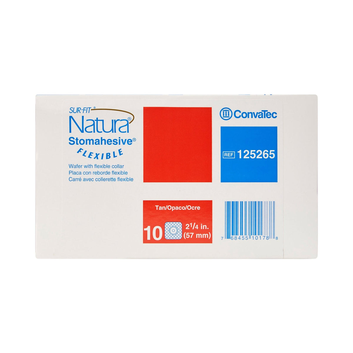 ConvaTec Sur-Fit Natura Two-Piece Skin Barrier, Flat, Cut-to-Fit, 57 mm Flange