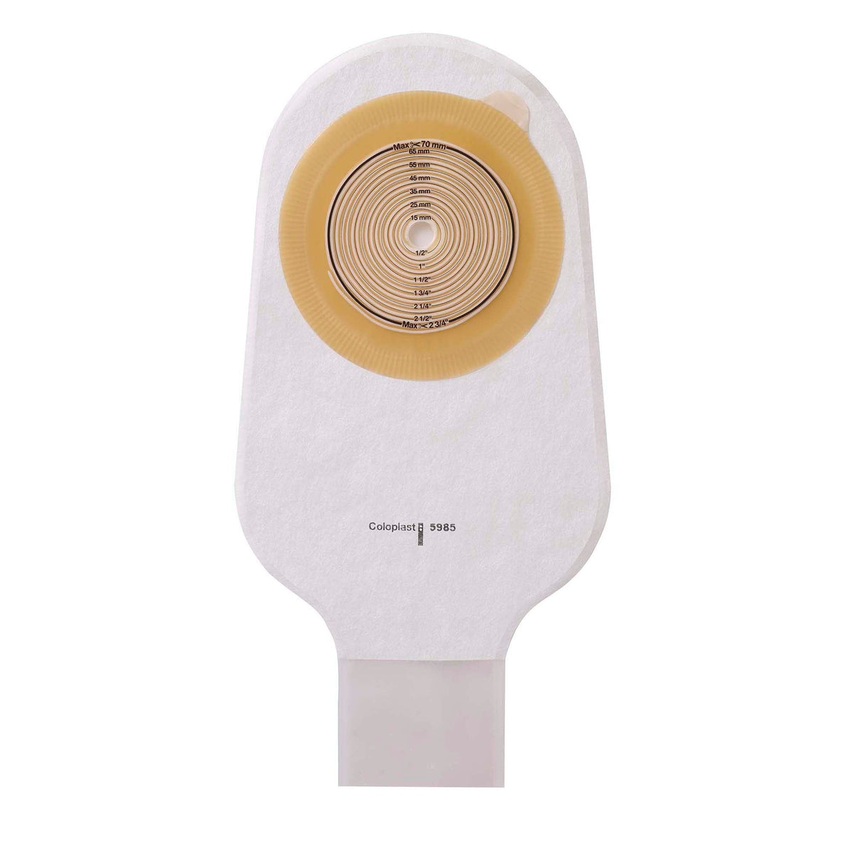 Coloplast Assura One-Piece Colostomy Pouch, Flat, Cut-to-Fit, Opaque, 9-3/4-Inch
