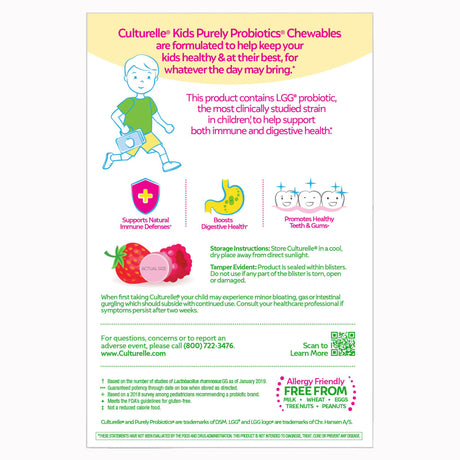 Culturelle Kids Probiotic Chewable Tablets | LL Medico