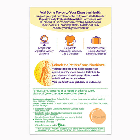 Culturelle Digestive Health Probiotic Chewable Tablets | LL Medico