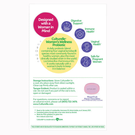 Culturelle Women's Wellness Probiotic Chewable Tablets | LL Medico