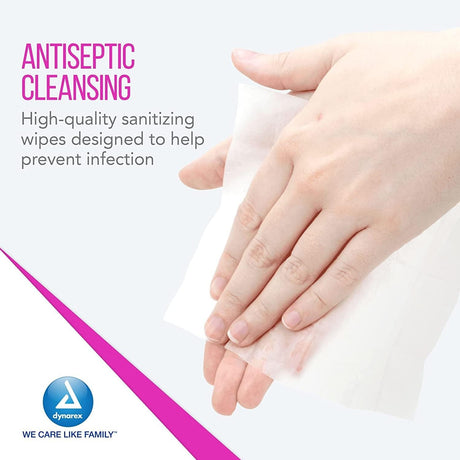 Dynarex Scented BZK Antiseptic Towelettes, Individual Packet, Non-Sterile, 5" x 7" - 1303 - LL Medico