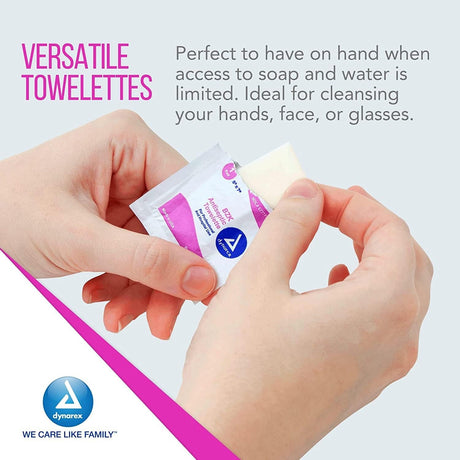 Dynarex Scented BZK Antiseptic Towelettes, Individual Packet, Non-Sterile, 5" x 7" - 1303 - LL Medico