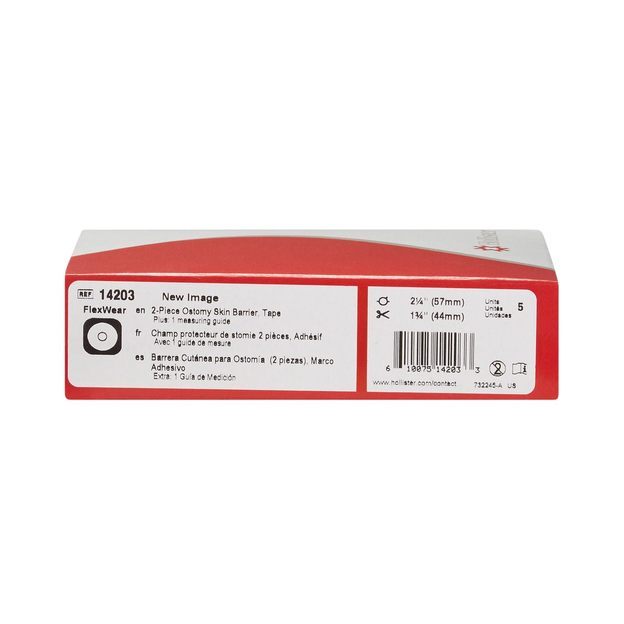 Hollister New Image Flextend Two-Piece Skin Barrier, Floating Flange, Cut-to-Fit, 57 mm Flange