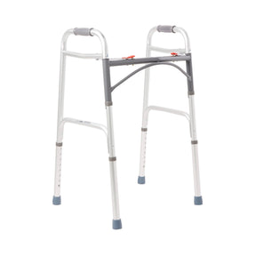 Dual Release Folding Walker Adjustable Height McKesson Aluminum Frame 350 Lbs. Weight Capacity 32 to 39 Inch Height