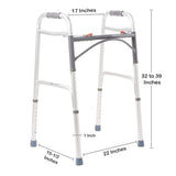 Dual Release Folding Walker Adjustable Height McKesson Aluminum Frame 350 Lbs. Weight Capacity 32 to 39 Inch Height