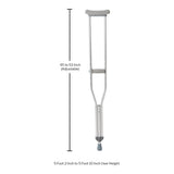 Underarm Crutches McKesson Adult 5 Foot 2 Inch to 5 Foot 10 Inch User Height Aluminum Frame 350 Lbs. Weight Capacity