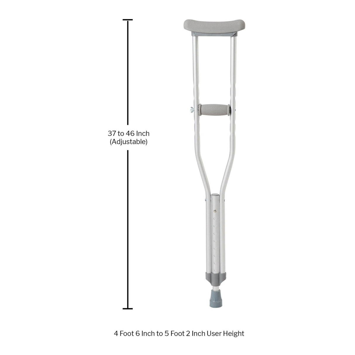 Underarm Crutches McKesson Youth 4 Foot 6 Inch to 5 Foot 2 Inch User Height Aluminum Frame 350 Lbs. Weight Capacity