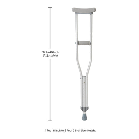 Underarm Crutches McKesson Youth 4 Foot 6 Inch to 5 Foot 2 Inch User Height Aluminum Frame 350 Lbs. Weight Capacity