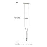 Underarm Crutches McKesson Tall Adult 5 Foot 10 Inch to 6 Foot 6 Inch User Height Aluminum Frame 350 Lbs. Weight Capacity