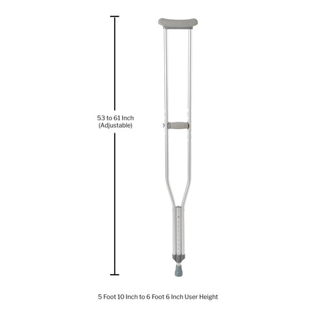 Underarm Crutches McKesson Tall Adult 5 Foot 10 Inch to 6 Foot 6 Inch User Height Aluminum Frame 350 Lbs. Weight Capacity
