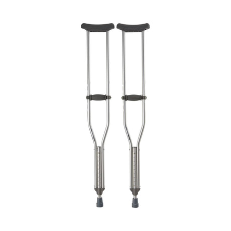 Underarm Crutches McKesson Adult 5 Foot 2 Inch to 5 Foot 10 Inch User Height Aluminum Frame 350 Lbs. Weight Capacity