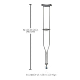 Underarm Crutches McKesson Tall Adult 5 Foot 10 Inch to 6 Foot 6 Inch User Height Aluminum Frame 350 Lbs. Weight Capacity