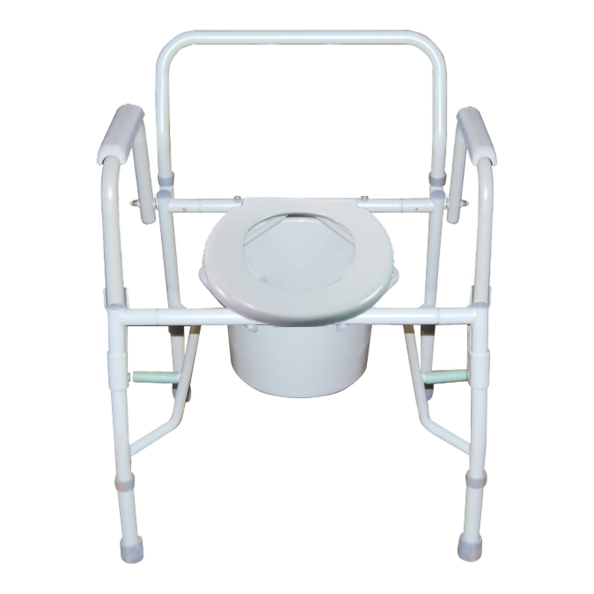 Commode Chair McKesson Drop Arms Steel Frame Back Bar 13-3/4 Inch Seat Width 300 Lbs. Weight Capacity