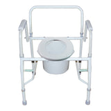 Commode Chair McKesson Drop Arms Steel Frame Back Bar 13-3/4 Inch Seat Width 300 Lbs. Weight Capacity