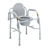 Commode Chair McKesson Drop Arms Steel Frame Back Bar 13-3/4 Inch Seat Width 300 Lbs. Weight Capacity