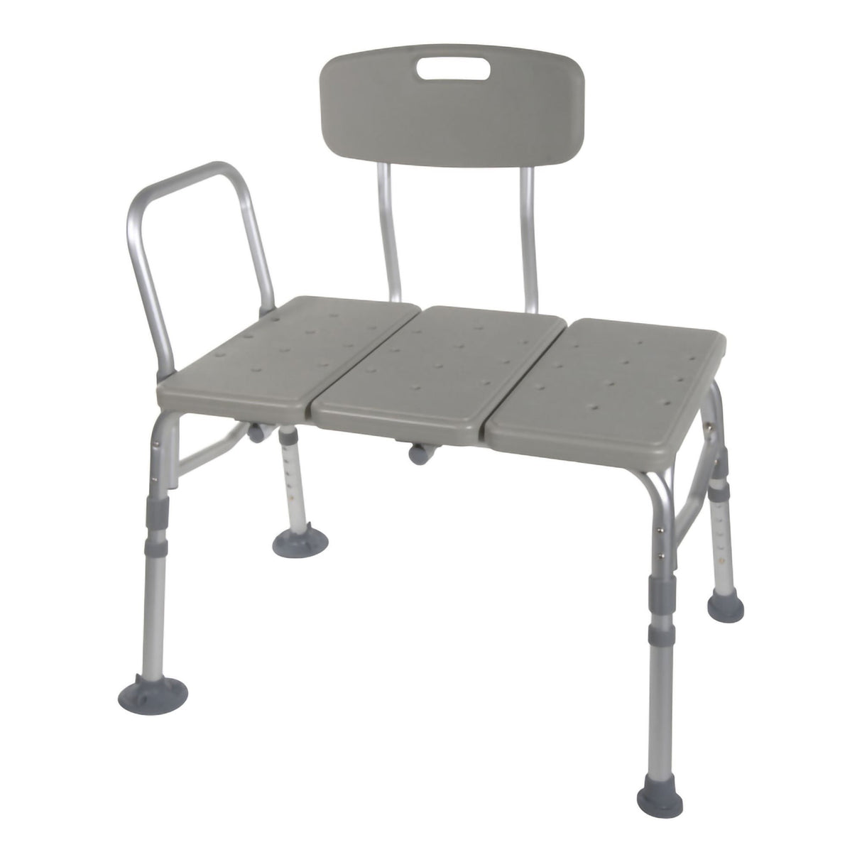 McKesson Knocked Down Bath Transfer Bench Removable Arm Rail 17-1/2 to 22-1/2 Inch Seat Height 400 Lbs. Weight Capacity