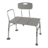 McKesson Knocked Down Bath Transfer Bench Removable Arm Rail 17-1/2 to 22-1/2 Inch Seat Height 400 Lbs. Weight Capacity
