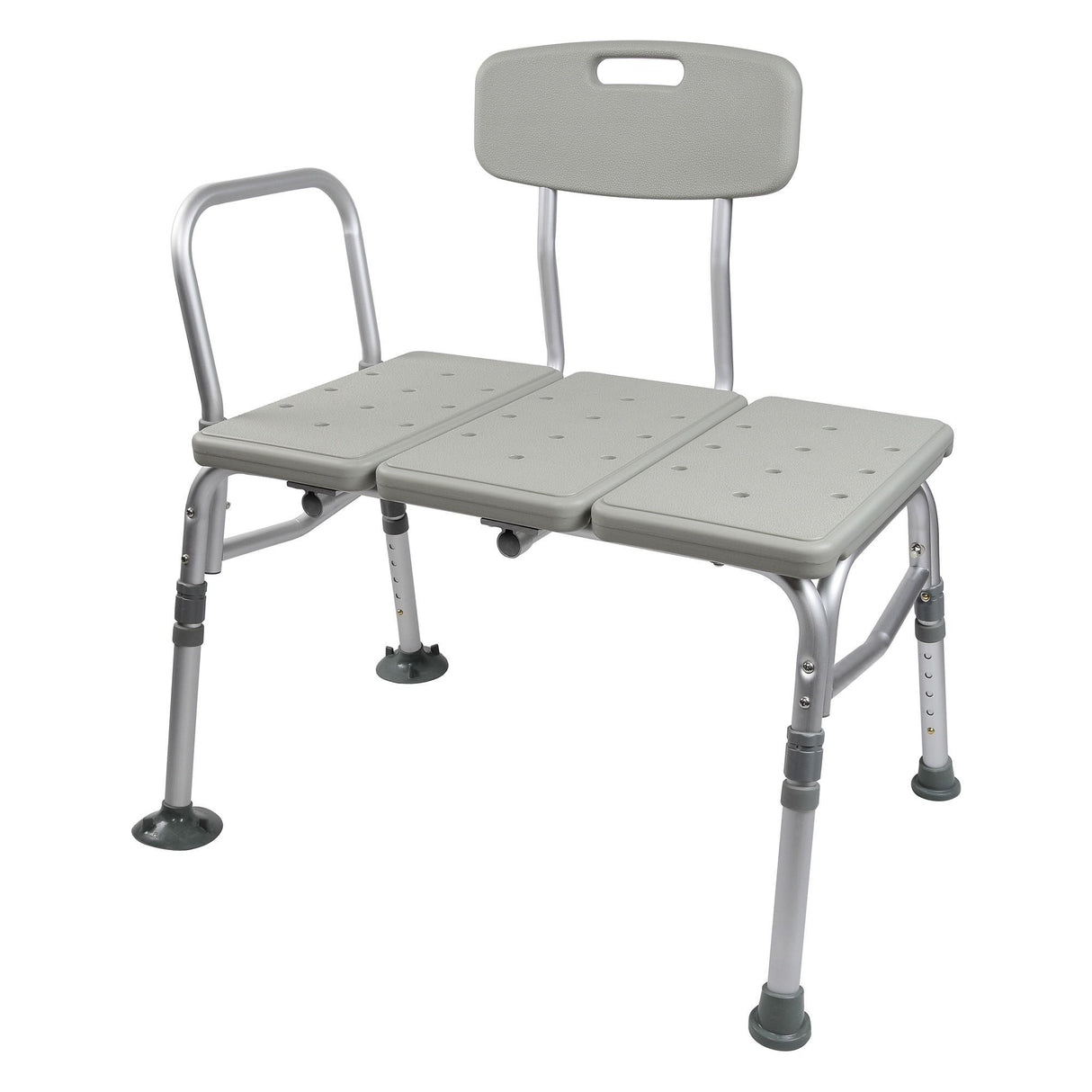 McKesson Knocked Down Bath Transfer Bench Removable Arm Rail 17-1/2 to 22-1/2 Inch Seat Height 400 Lbs. Weight Capacity
