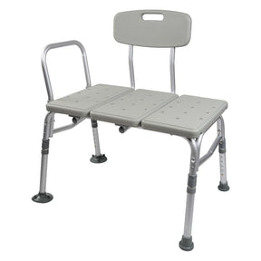 McKesson Knocked Down Bath Transfer Bench Removable Arm Rail 17-1/2 to 22-1/2 Inch Seat Height 400 Lbs. Weight Capacity