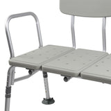 McKesson Knocked Down Bath Transfer Bench Removable Arm Rail 17-1/2 to 22-1/2 Inch Seat Height 400 Lbs. Weight Capacity