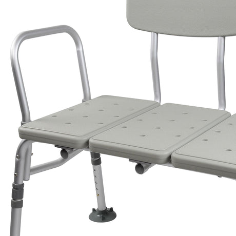 McKesson Knocked Down Bath Transfer Bench Removable Arm Rail 17-1/2 to 22-1/2 Inch Seat Height 400 Lbs. Weight Capacity