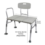 McKesson Knocked Down Bath Transfer Bench Removable Arm Rail 17-1/2 to 22-1/2 Inch Seat Height 400 Lbs. Weight Capacity