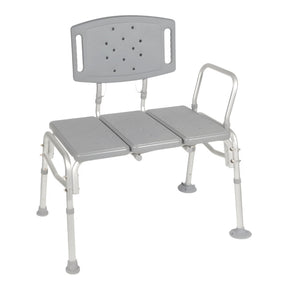 McKesson Knocked Down Bariatric Bath Transfer Bench Arm Rail 18-1/4 to 23-1/4 Inch Seat Height 500 Lbs. Weight Capacity