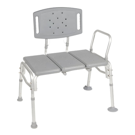 McKesson Knocked Down Bariatric Bath Transfer Bench Arm Rail 18-1/4 to 23-1/4 Inch Seat Height 500 Lbs. Weight Capacity