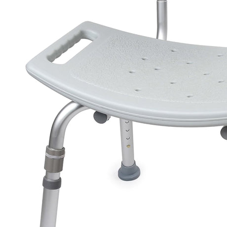 Bath Bench McKesson Without Arms Aluminum Frame Removable Backrest 19-1/4 Inch Seat Width 300 Lbs. Weight Capacity