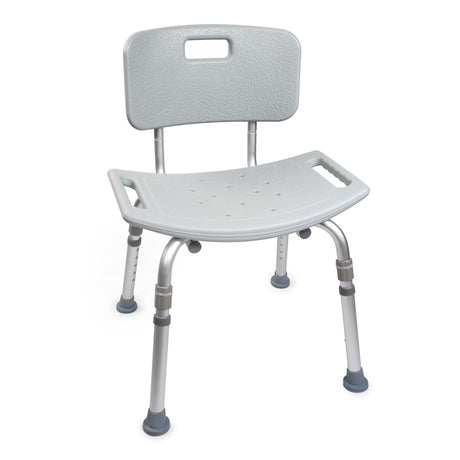 Bath Bench McKesson Without Arms Aluminum Frame Removable Backrest 19-1/4 Inch Seat Width 300 Lbs. Weight Capacity