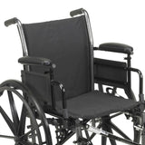 Lightweight Wheelchair McKesson Dual Axle Desk Length Arm Swing-away Footrest Black Upholstery 18 Inch Seat Width Adult 300 Lbs. Weight Capacity