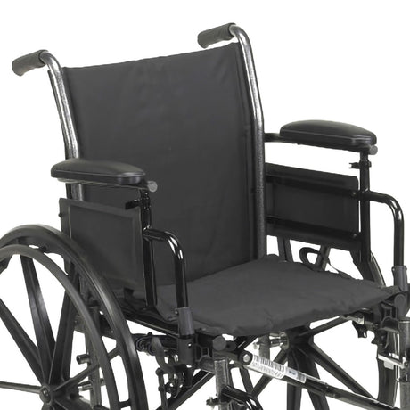 Lightweight Wheelchair McKesson Dual Axle Desk Length Arm Swing-away Footrest Black Upholstery 18 Inch Seat Width Adult 300 Lbs. Weight Capacity