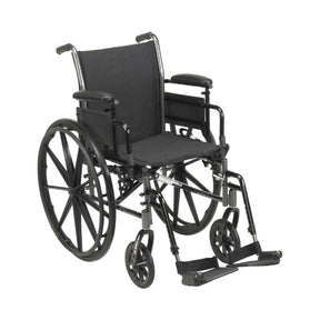 Lightweight Wheelchair McKesson Dual Axle Desk Length Arm Swing-away Footrest Black Upholstery 18 Inch Seat Width Adult 300 Lbs. Weight Capacity