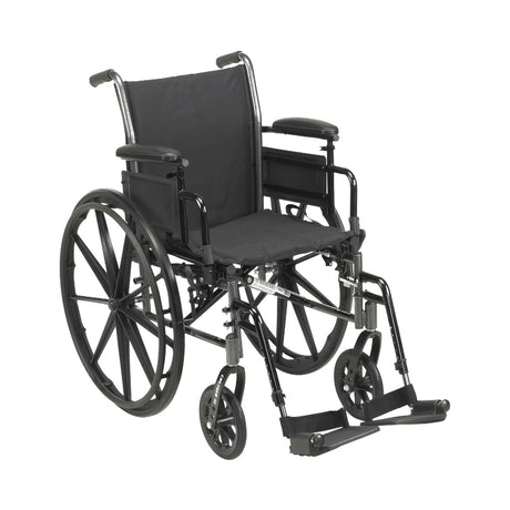 Lightweight Wheelchair McKesson Dual Axle Desk Length Arm Swing-away Footrest Black Upholstery 18 Inch Seat Width Adult 300 Lbs. Weight Capacity