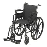 Lightweight Wheelchair McKesson Dual Axle Desk Length Arm Swing-away Footrest Black Upholstery 18 Inch Seat Width Adult 300 Lbs. Weight Capacity