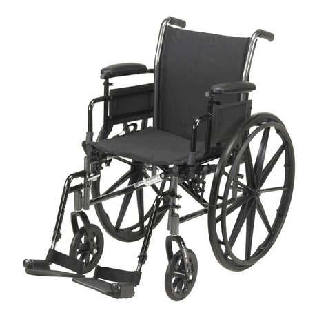 Lightweight Wheelchair McKesson Dual Axle Desk Length Arm Swing-away Footrest Black Upholstery 18 Inch Seat Width Adult 300 Lbs. Weight Capacity