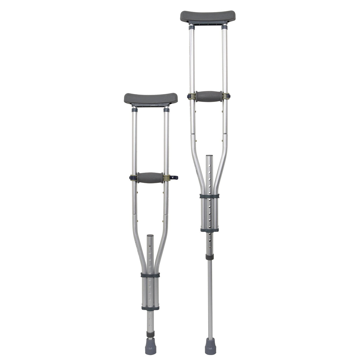 Underarm Crutches McKesson Youth / Adult / Tall Adult 4 Foot 6 Inch to 6 Foot 6 Inch User Height Aluminum Frame 300 Lbs. Weight Capacity