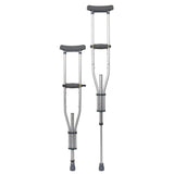 Underarm Crutches McKesson Youth / Adult / Tall Adult 4 Foot 6 Inch to 6 Foot 6 Inch User Height Aluminum Frame 300 Lbs. Weight Capacity