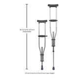 Underarm Crutches McKesson Youth / Adult / Tall Adult 4 Foot 6 Inch to 6 Foot 6 Inch User Height Aluminum Frame 300 Lbs. Weight Capacity