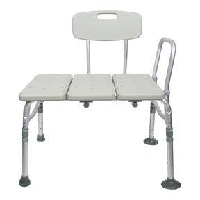 McKesson Knocked Down Bath Transfer Bench Removable Arm Rail 17-1/2 to 22-1/2 Inch Seat Height 400 Lbs. Weight Capacity