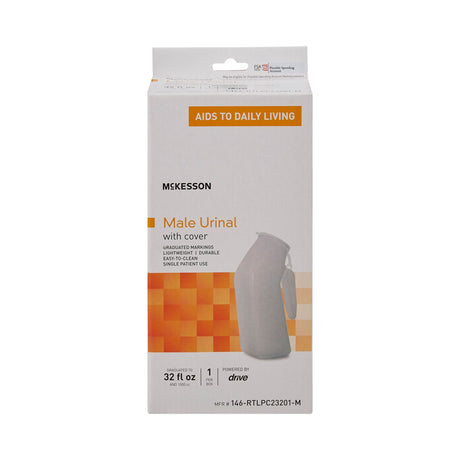 Male Urinal McKesson 32 Oz. / 946 Ml with Closure Single Patient Use