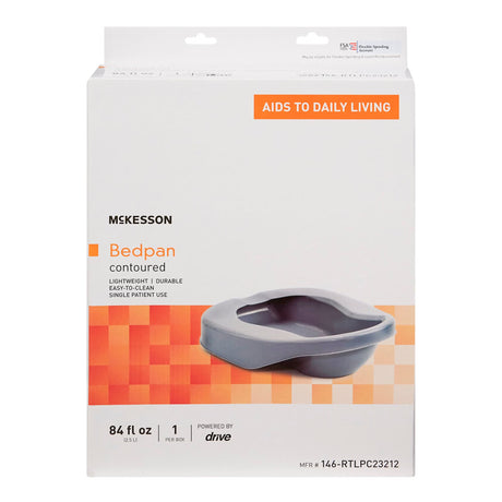 Contoured Bedpan McKesson Unisex Gray 84 Oz. / 2484 Ml