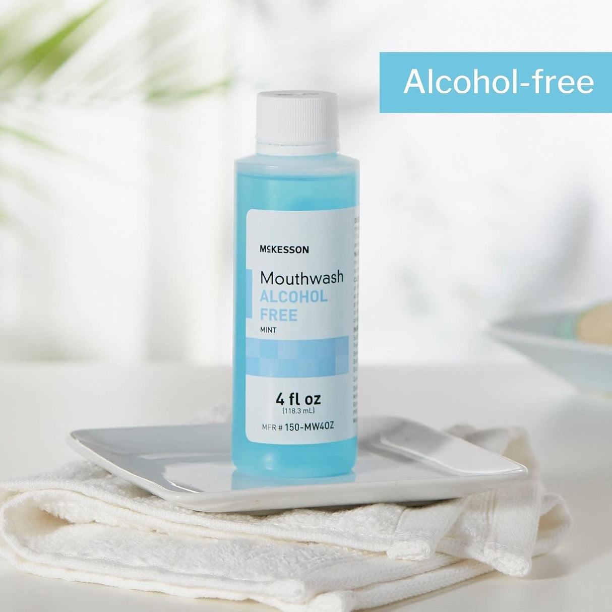 McKesson Mouthwash Alcohol Free, Mint, 4 fl oz