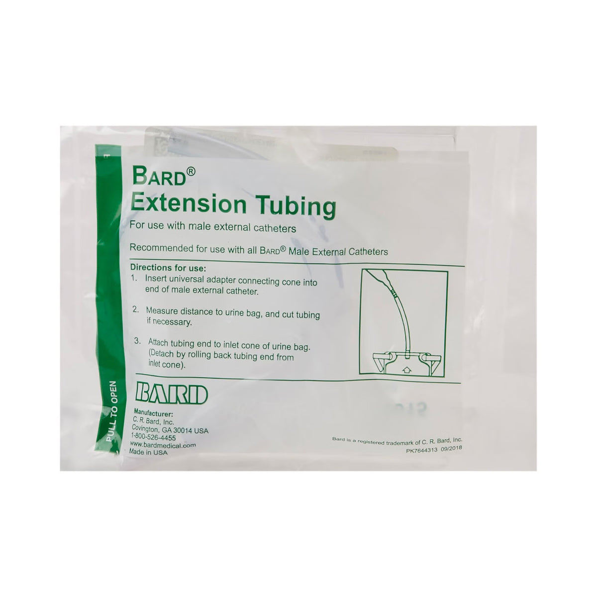 Bard Tube, Leg Bag Extension, Nonsterile