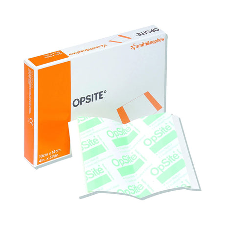 Smith & Nephew OpSite Transparent Film Dressing, 2 Tab Delivery Rectangle Sterile — 4" x 5.5"