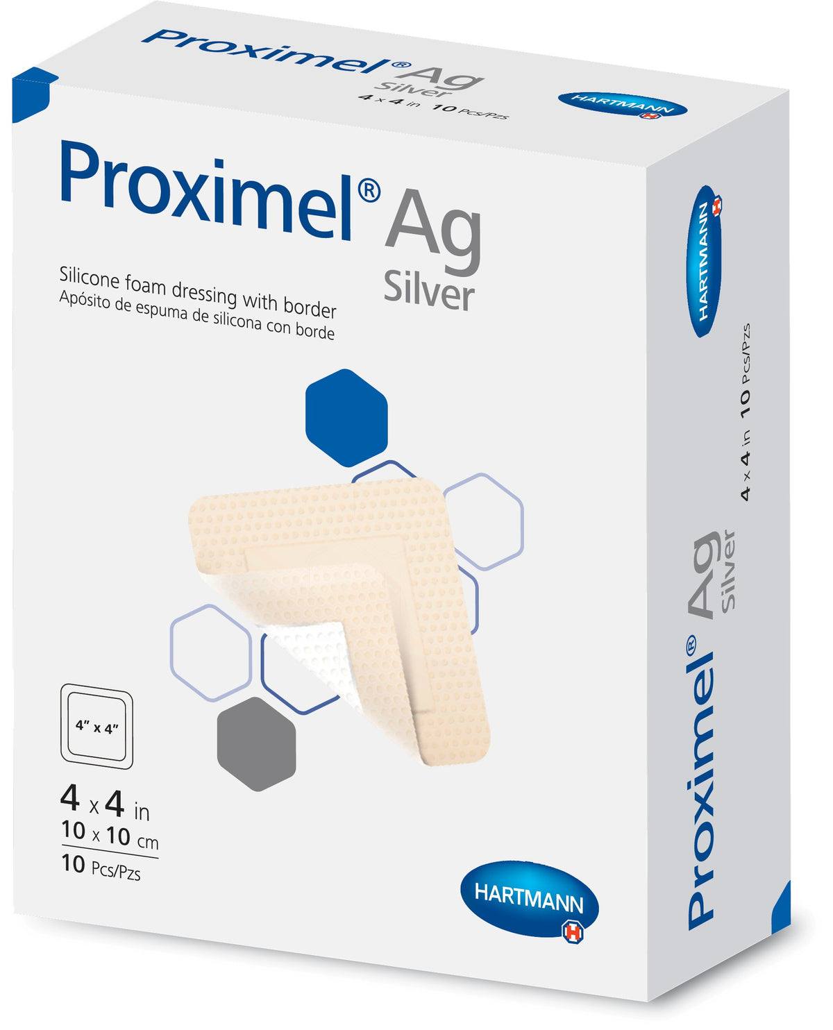 Hartmann Proximel Ag Silicone Foam Dressing with Border, Silver, Sterile - LL Medico