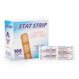 Dukal Stat Strip Adhesive Bandages, Sterile, Fabric, Tan, 1" x 3" - 15215 - LL Medico