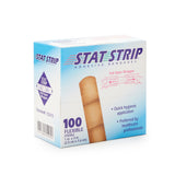 Dukal Stat Strip Adhesive Bandages, Sterile, Fabric, Tan, 1" x 3" - 15215 - LL Medico